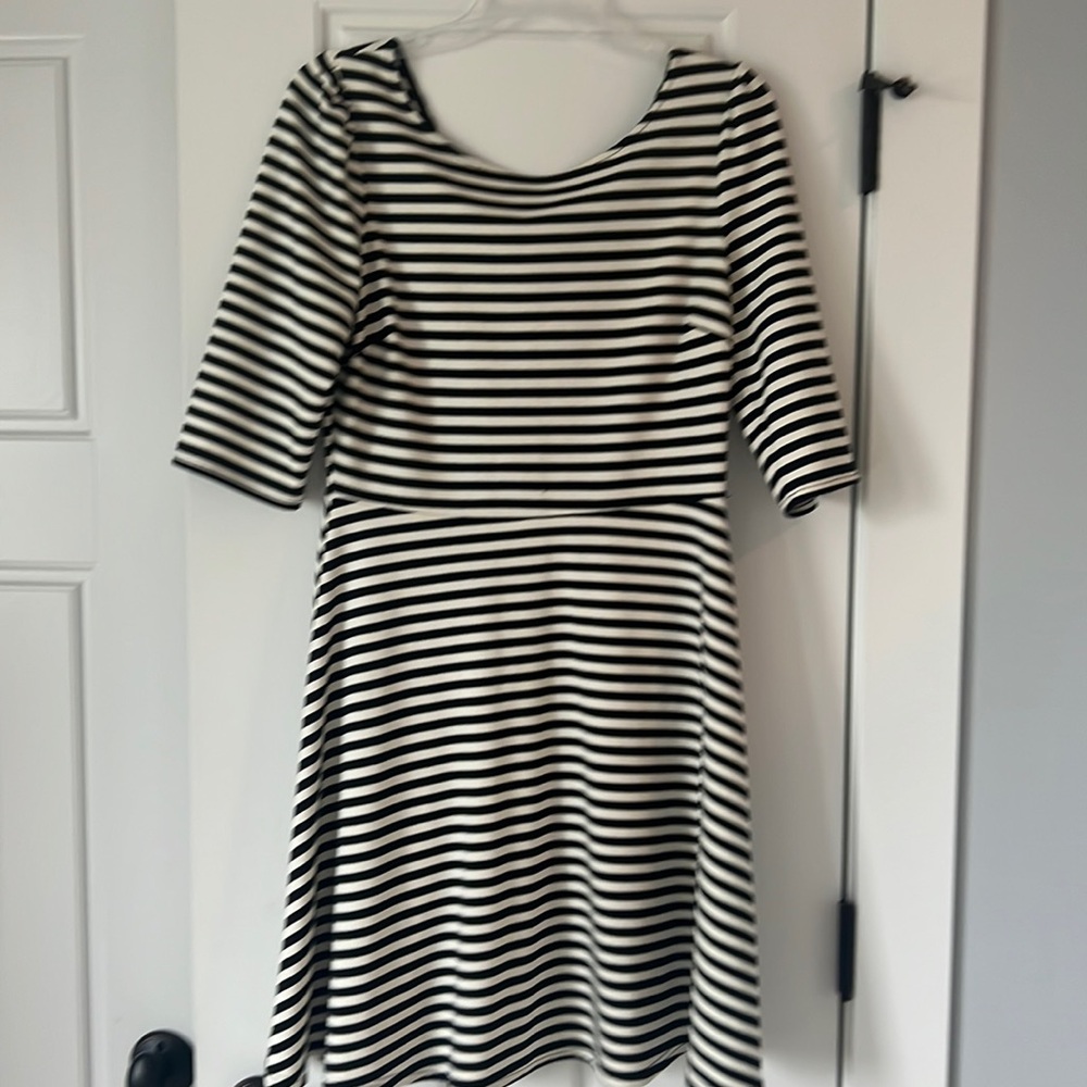Pixley Women’s Dress size Large, Black and White Stripe